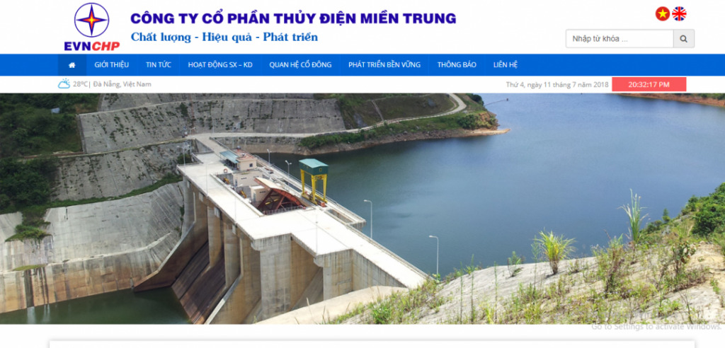 Cung cấp dịch vụ hosting chp.vn – Công ty cổ phần thủy điện miền trung