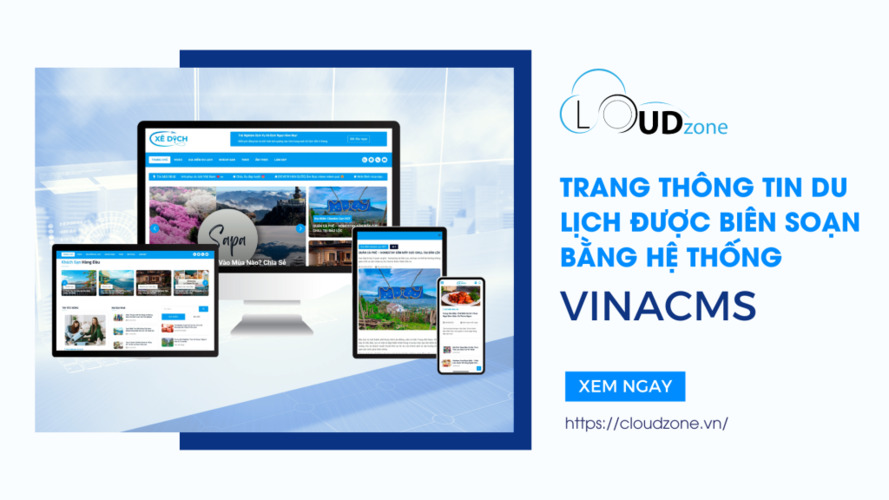 Trang thông tin du lịch được biên soạn bằng hệ thống VINACMS