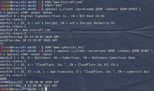 Hướng dẫn kiểm tra ngày hết hạn của chứng chỉ TLS/SSL bằng dòng lệnh