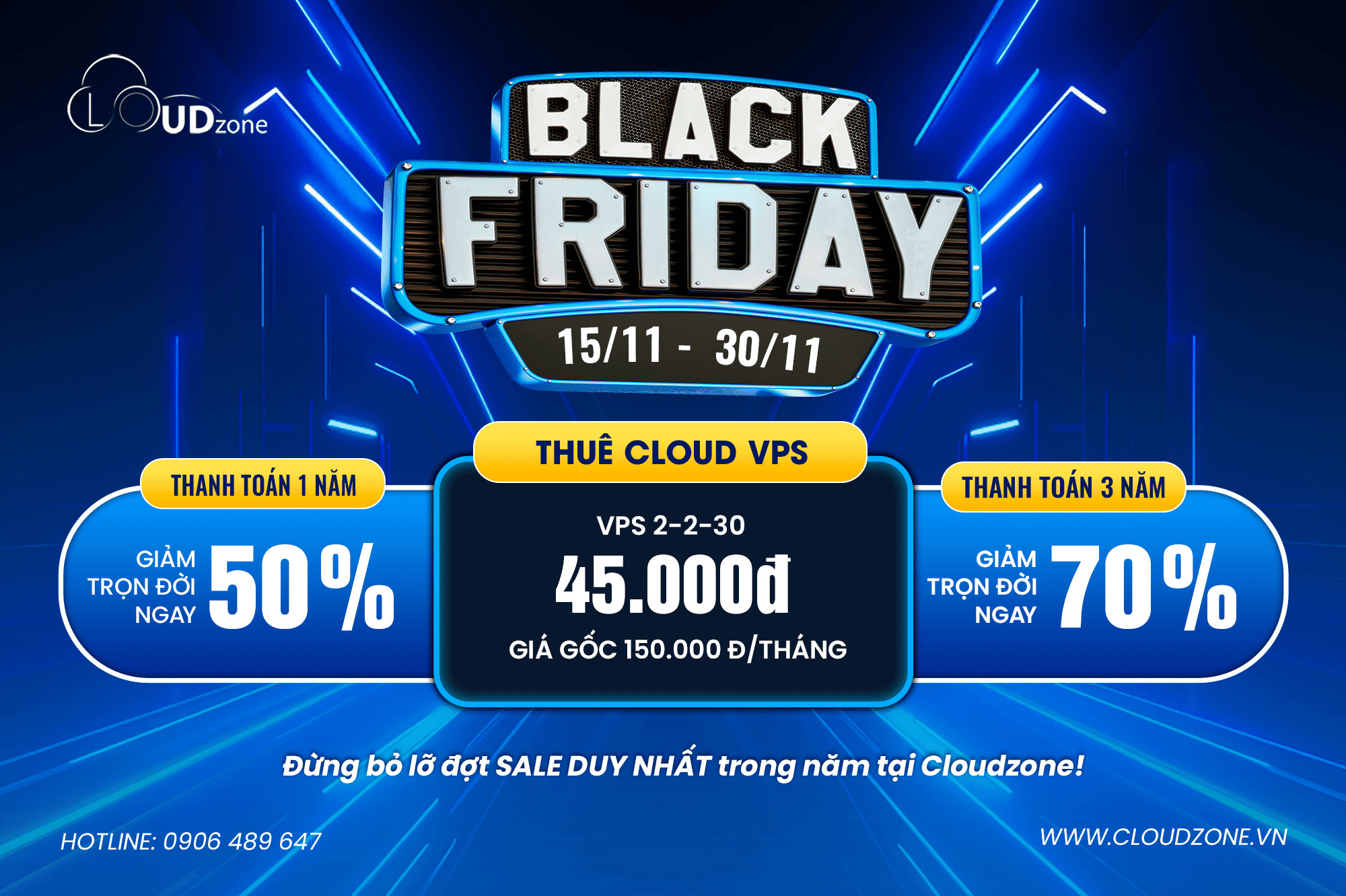 BLACK FRIDAY 2025 – CLOUD VPS GIẢM TRỌN ĐỜI 70%