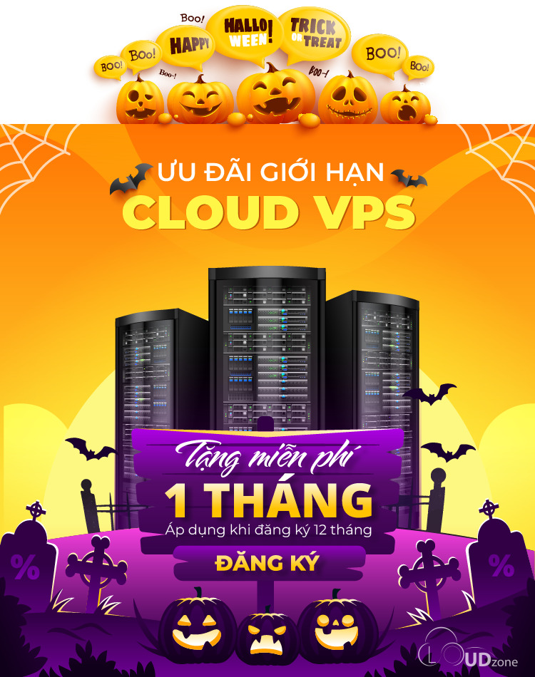Halloween rộn ràng – Tặng miễn phí 1 tháng Cloud VPS